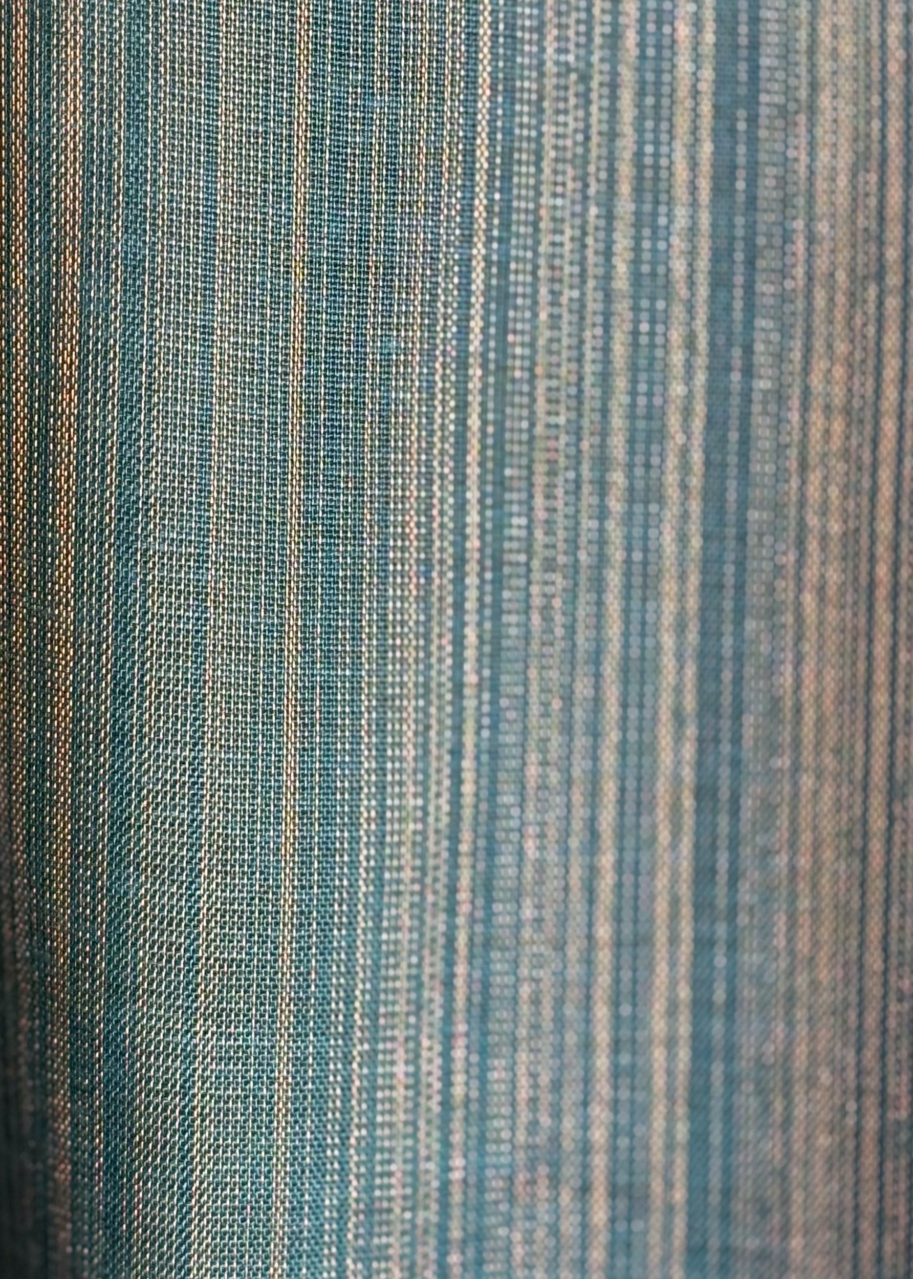 Teal blue plain kurta with shade-work ombré and continuous gold zari lines