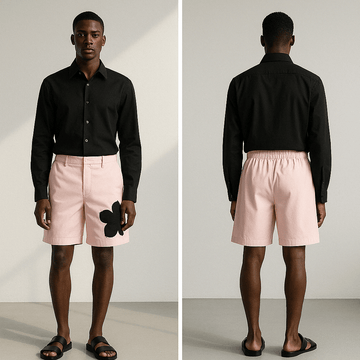 Appliqué Poplin Shorts - Baby Pink - erised pret