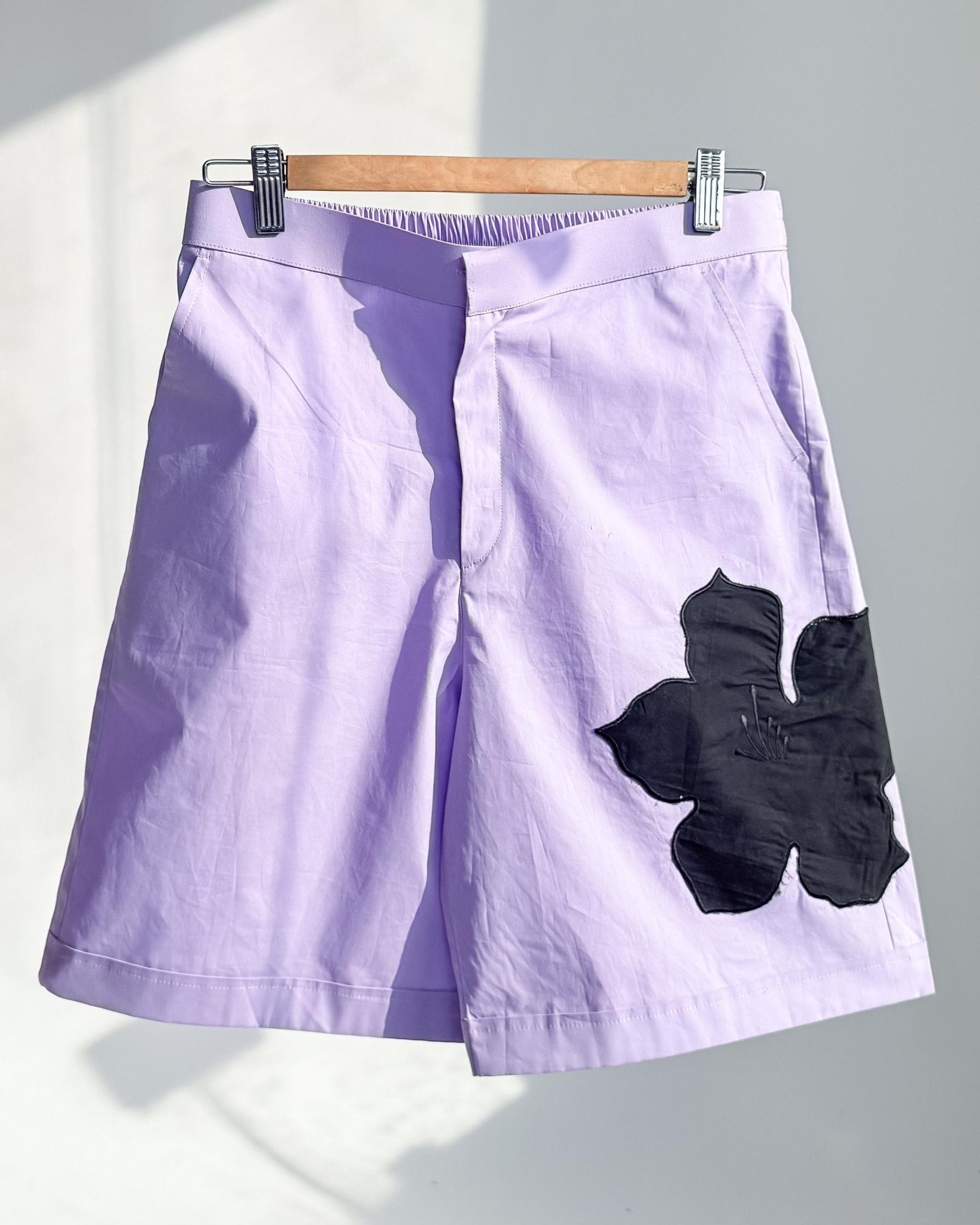 Appliqué Poplin Shorts - Lavender - erised pret