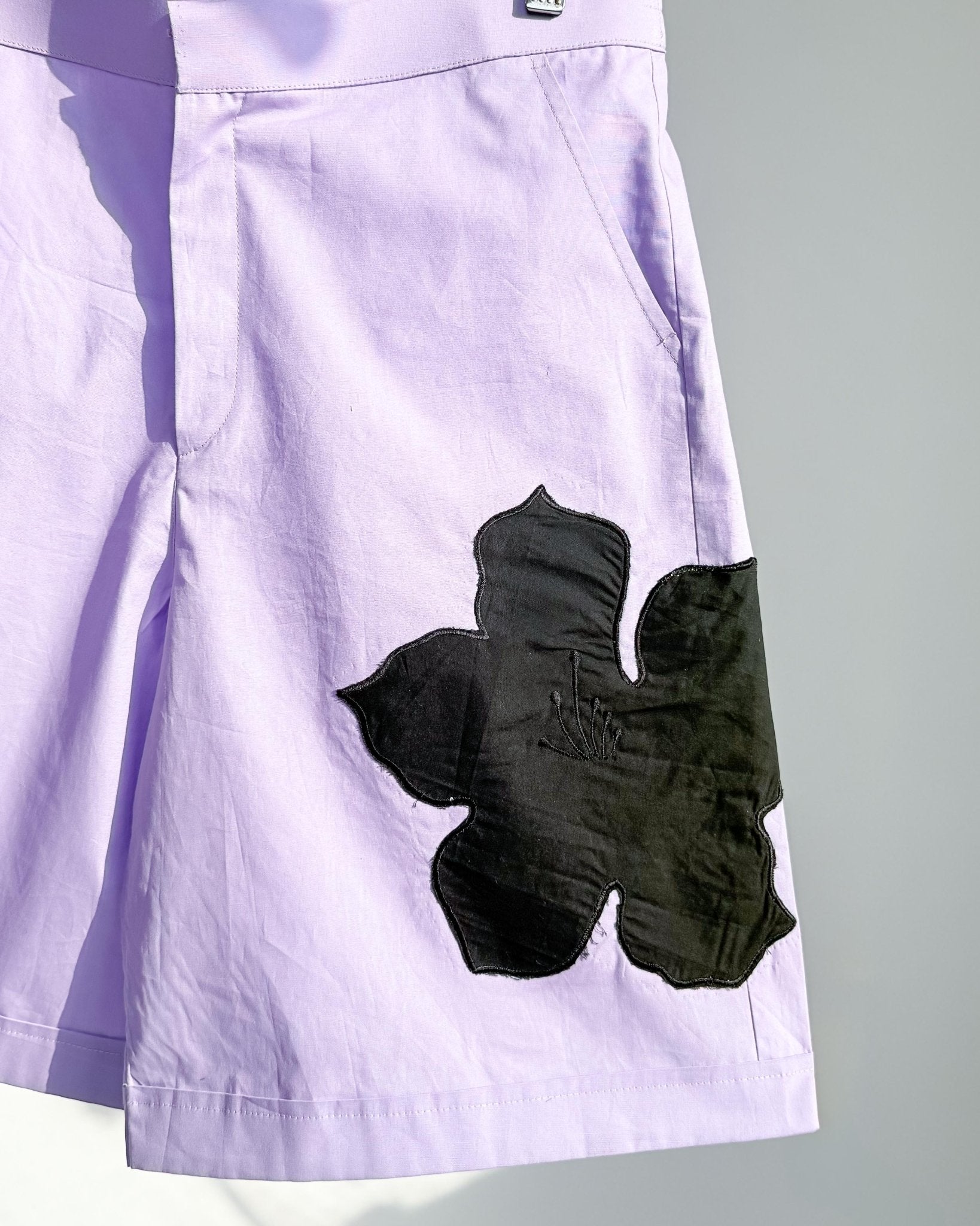 Appliqué Poplin Shorts - Lavender - erised pret