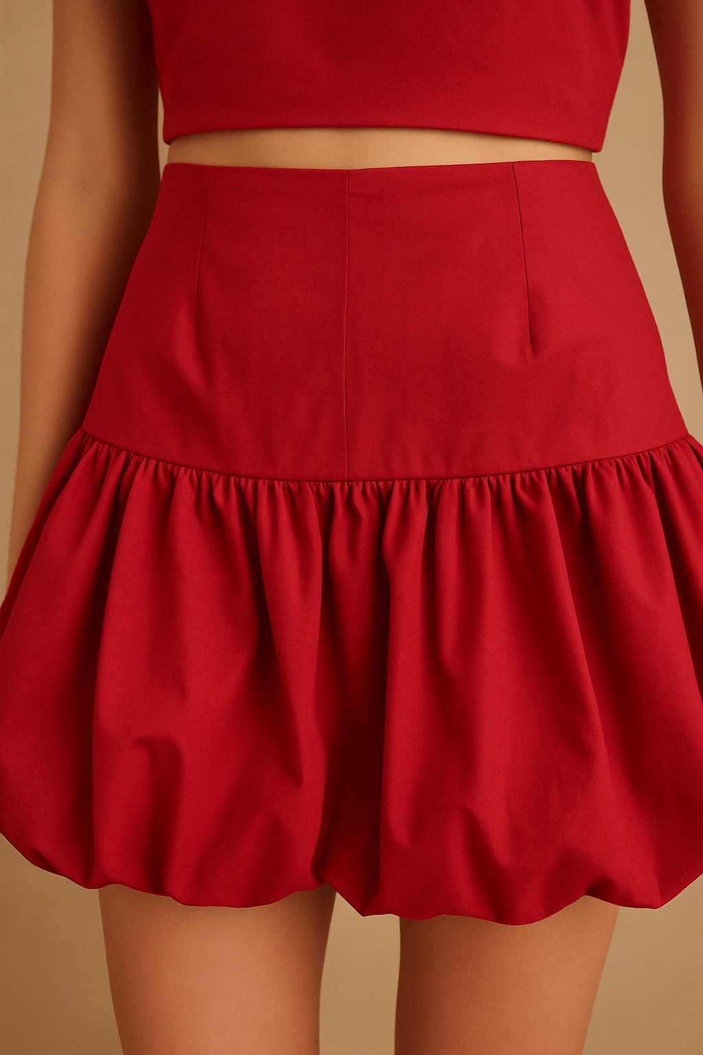 Crimson Bubble Mini Skirt - Erised