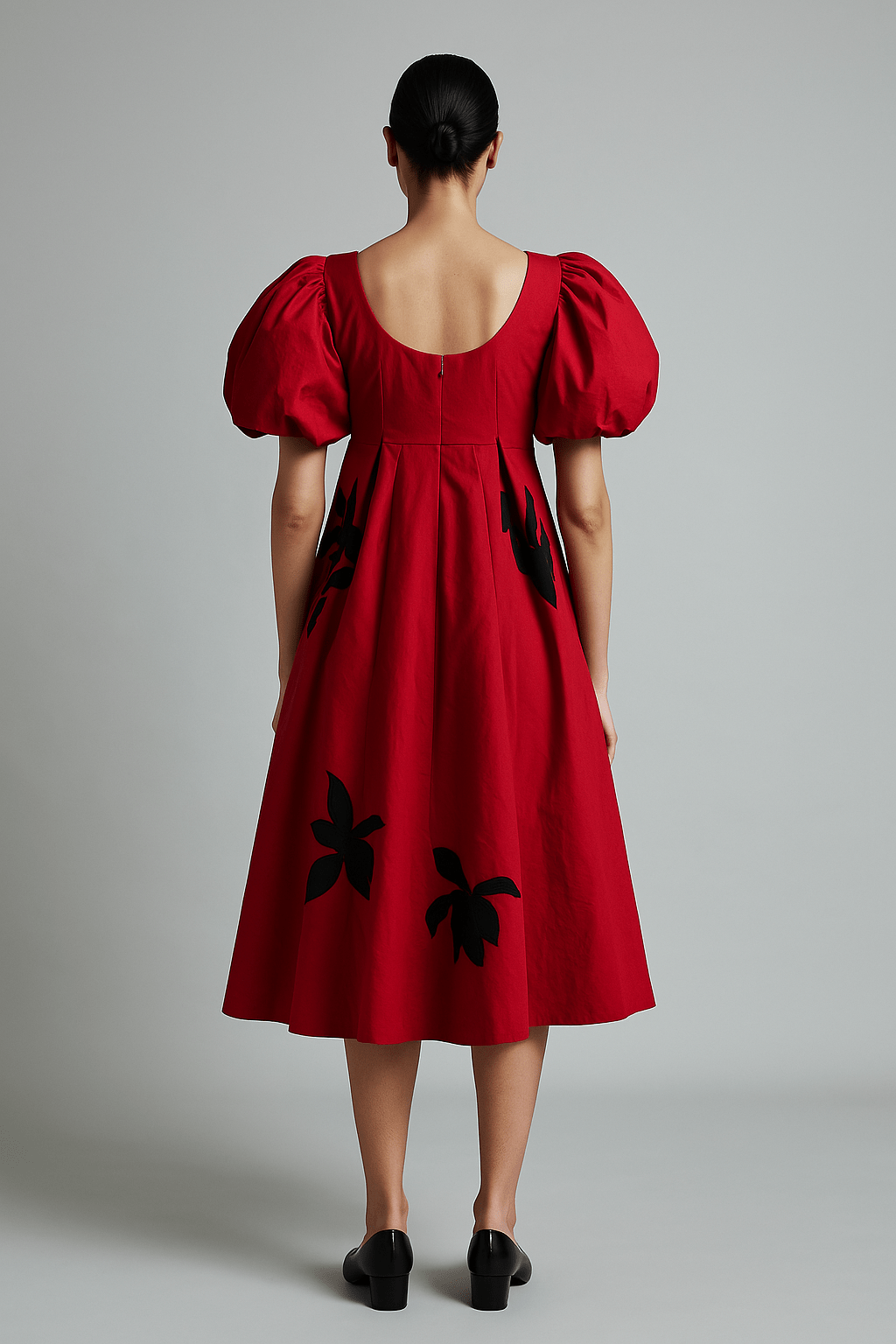 Flame Bloom Appliqué Dress - erised pret