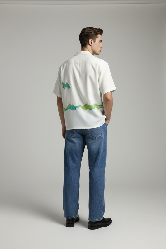 Hand Marbled Artist Shirt - Fragments of Eden