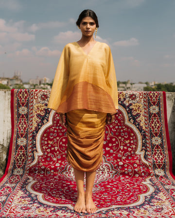 Flared Sleeve top - Marigold & Amber