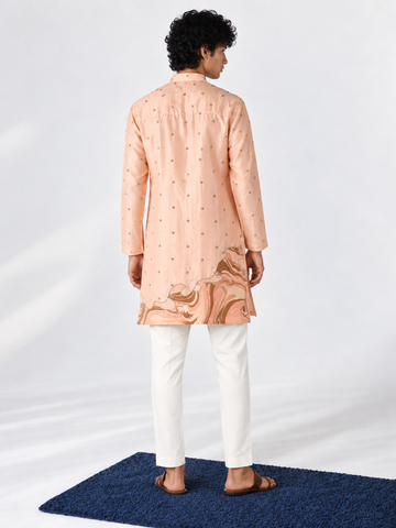 Blush Embroidered Marble Appliqué Kurta - Pant Set