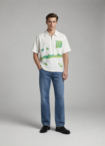 Hand Marbled Artist Shirt - Fragments of Eden