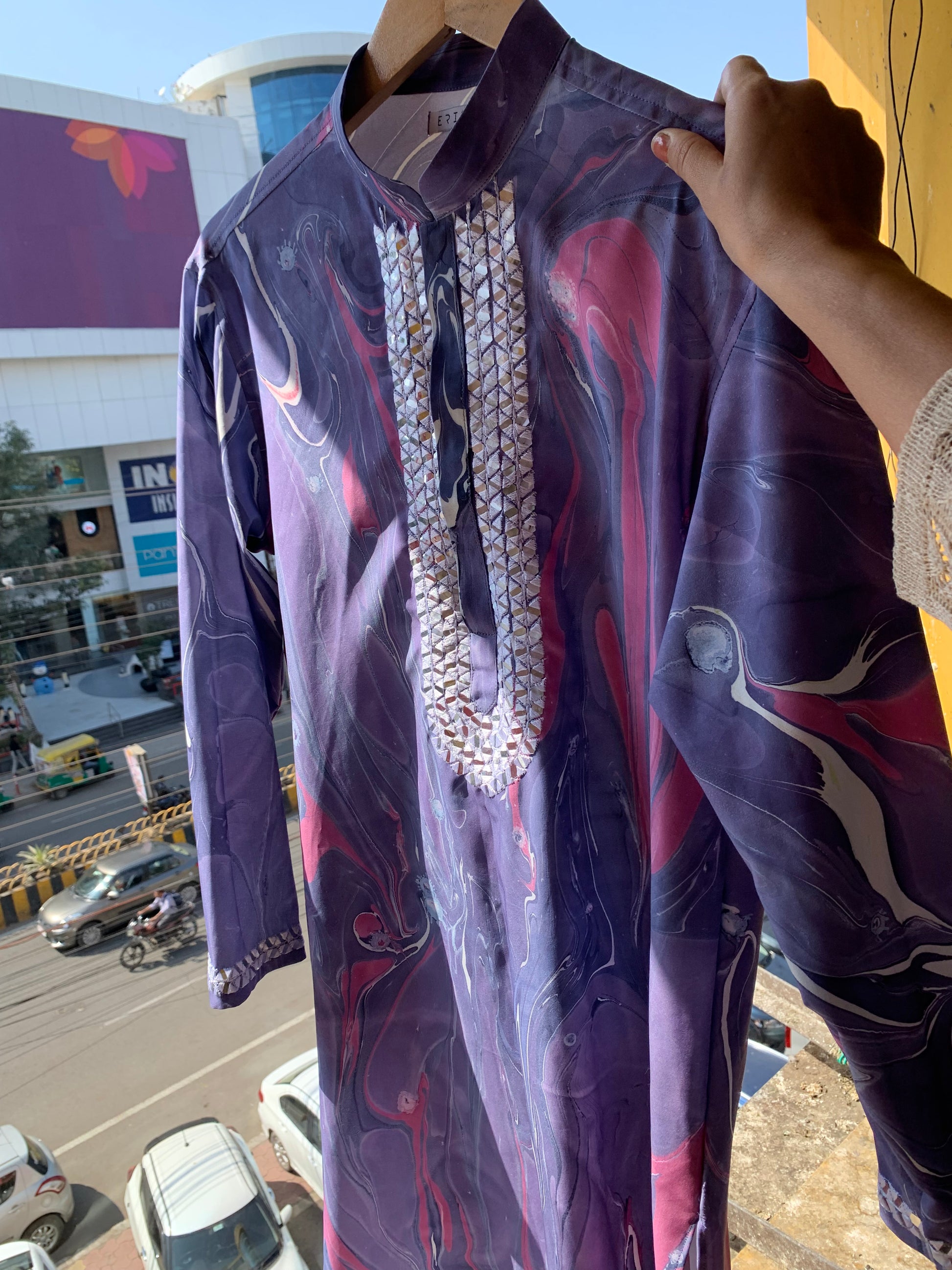 Purple color kurta for navratri and diwali 2025