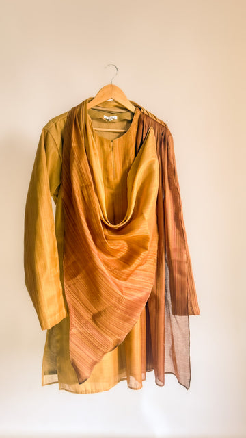 Goldline Classic Drape Kurta - Gold