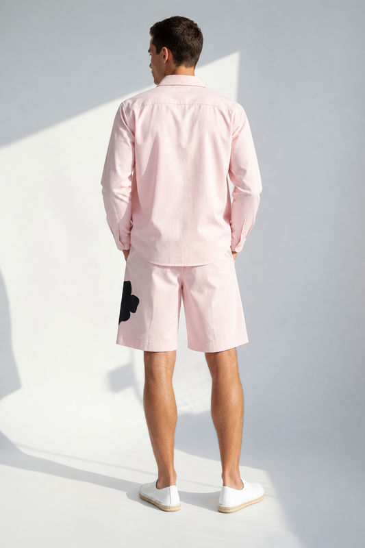 Appliqué Poplin Shorts- Baby Pink