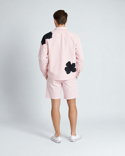 Appliqué Poplin Shacket - Baby Pink