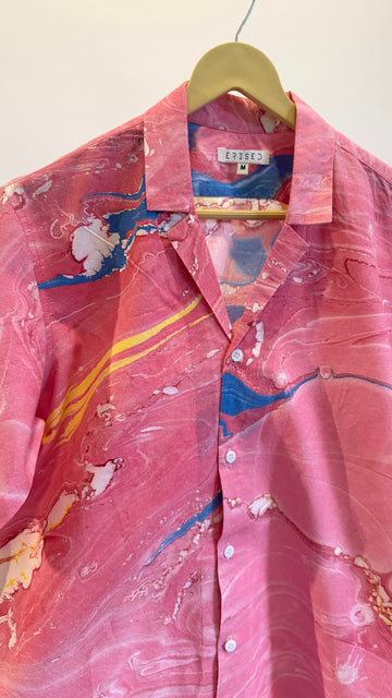 Cuban Collar Shirt - Geranium