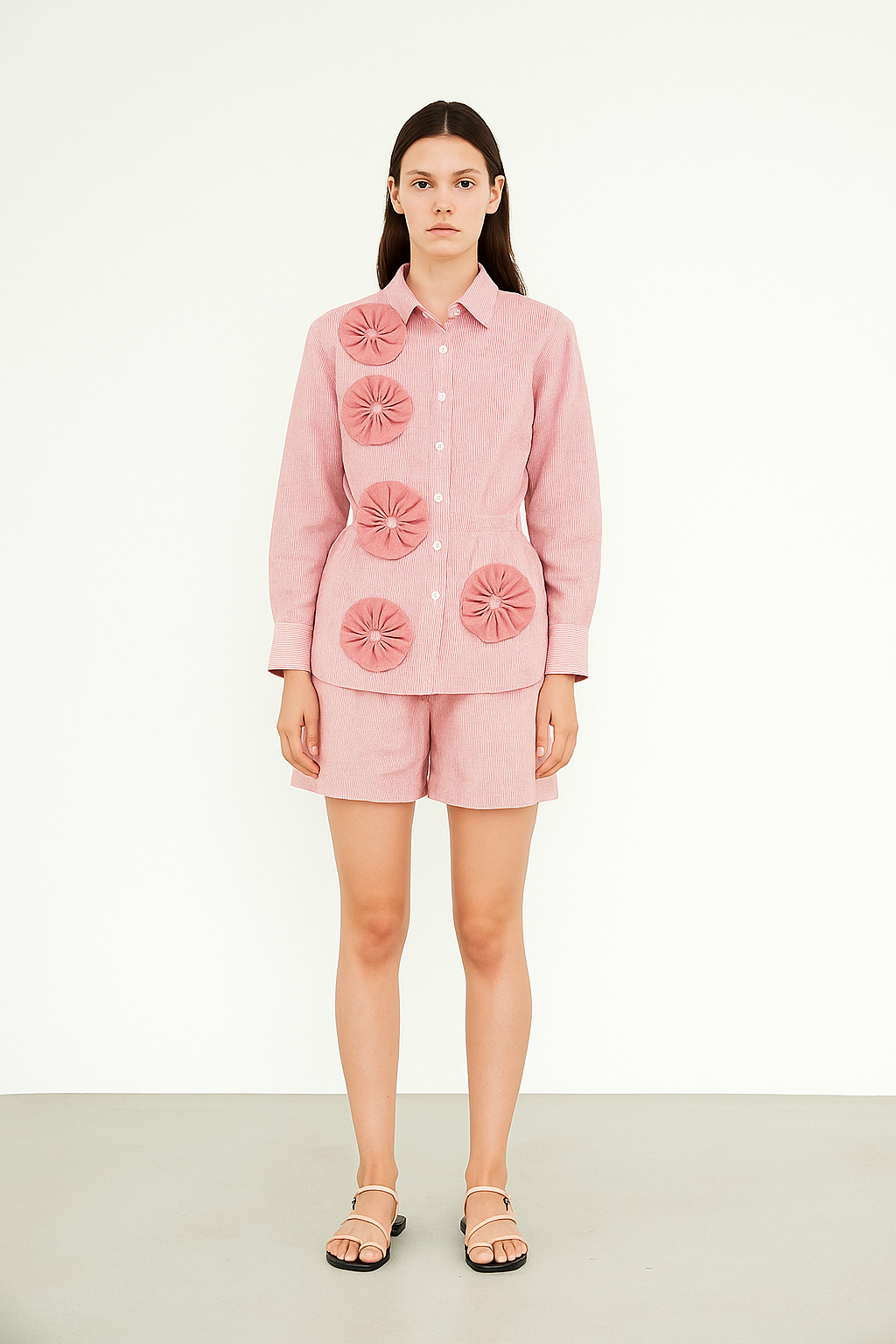 Rosette Woman Pinstripe Shirt