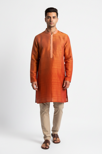 Goldline Plain Kurta – Terra Rust