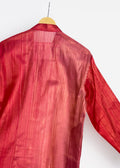 Men’s pink mirror-work kurta with shade-work ombré and continuous gold zari lines