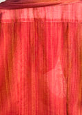 Gulabi Coral men’s cowl-drape kurta, thigh length, band collar, lightweight fabric with gold zari texture