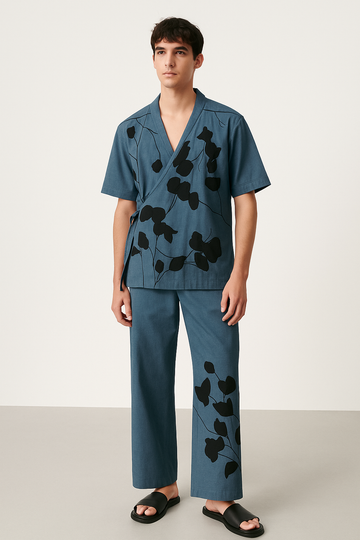 Men’s Botanical Appliqué Wrap Pants