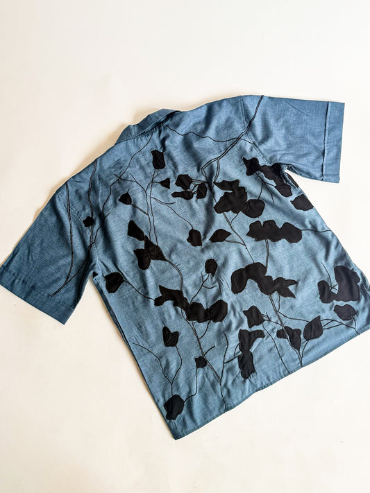 Men’s Botanical Appliqué Wrap Shirt