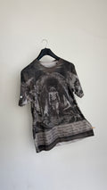 The Fallen Angel oversized graphic T-shirt in 100% cotton featuring cyanotype artwork and tea-toned sepia finish by ERISED
