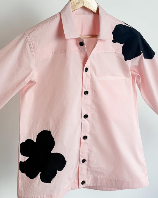 Appliqué Poplin Shacket - Baby Pink - erised pret