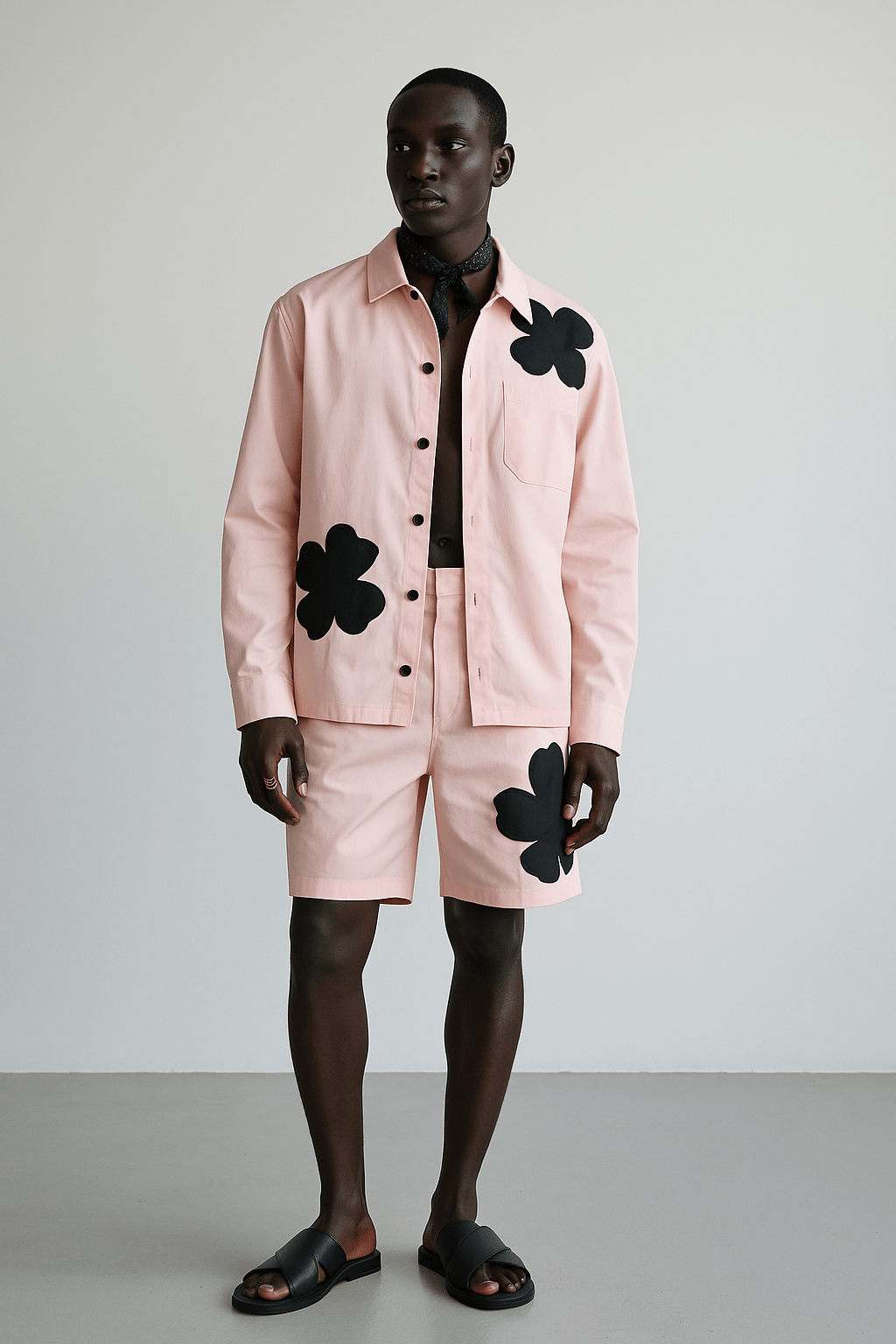 Appliqué Poplin Shacket - Baby Pink - erised pret