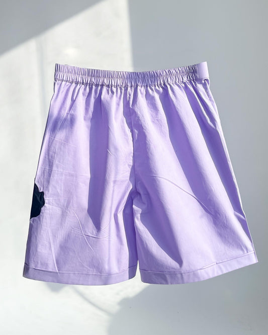 Appliqué Poplin Shorts - Lavender - erised pret