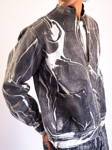 Charcoal Denim Biker Jacket - Limited Edition - erised pret