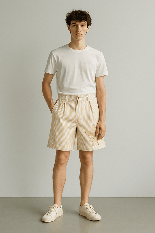 Cotton Bermuda Shorts - Beige - erised pret