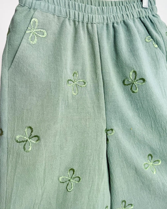 Embroidered Shorts - Sage - erised pret