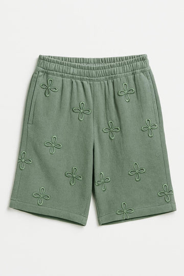 Embroidered Shorts - Sage - erised pret