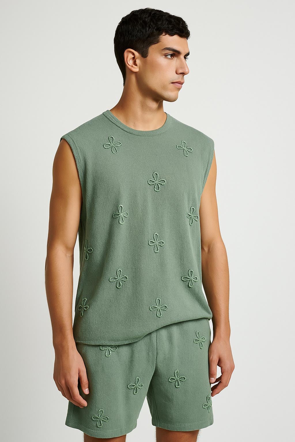 Embroidered Tank - Sage - erised pret