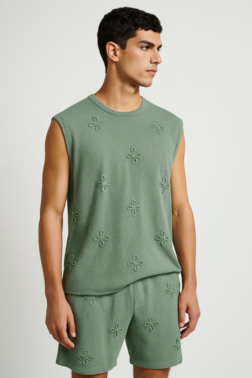 Embroidered Tank - Sage - erised pret