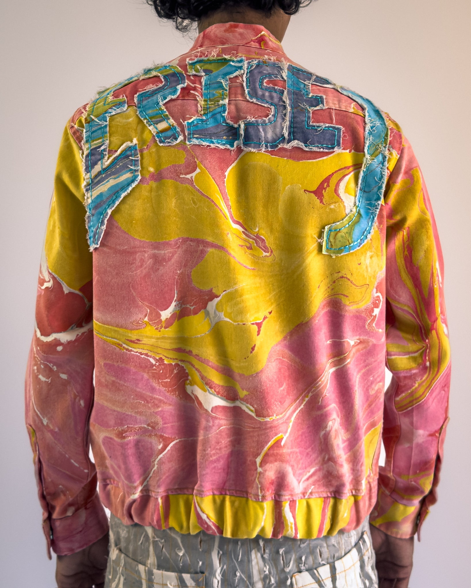 Multi Colored Denim Biker Jacket - Limited Edition - erised pret