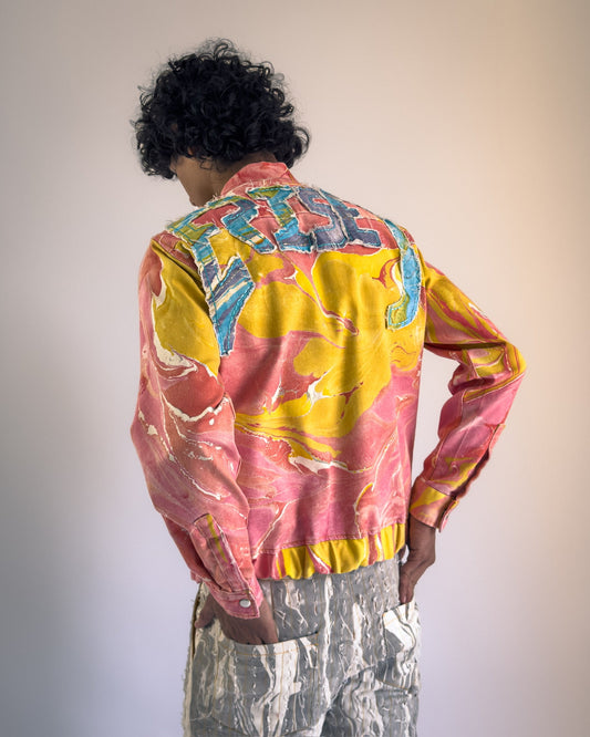 Multi Colored Denim Biker Jacket - Limited Edition - erised pret