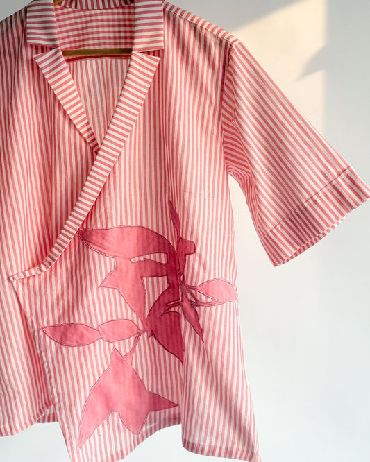 Pink Striped Assymetrical Shirt - erised pret