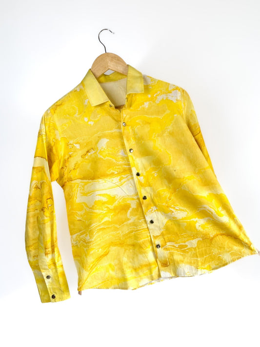 Regular Collar Cotton Shirt - Sunbeam - erised pret